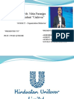 TOPIC - Mr. Nitin Paranjpe President "Unilever": Organization Behavior