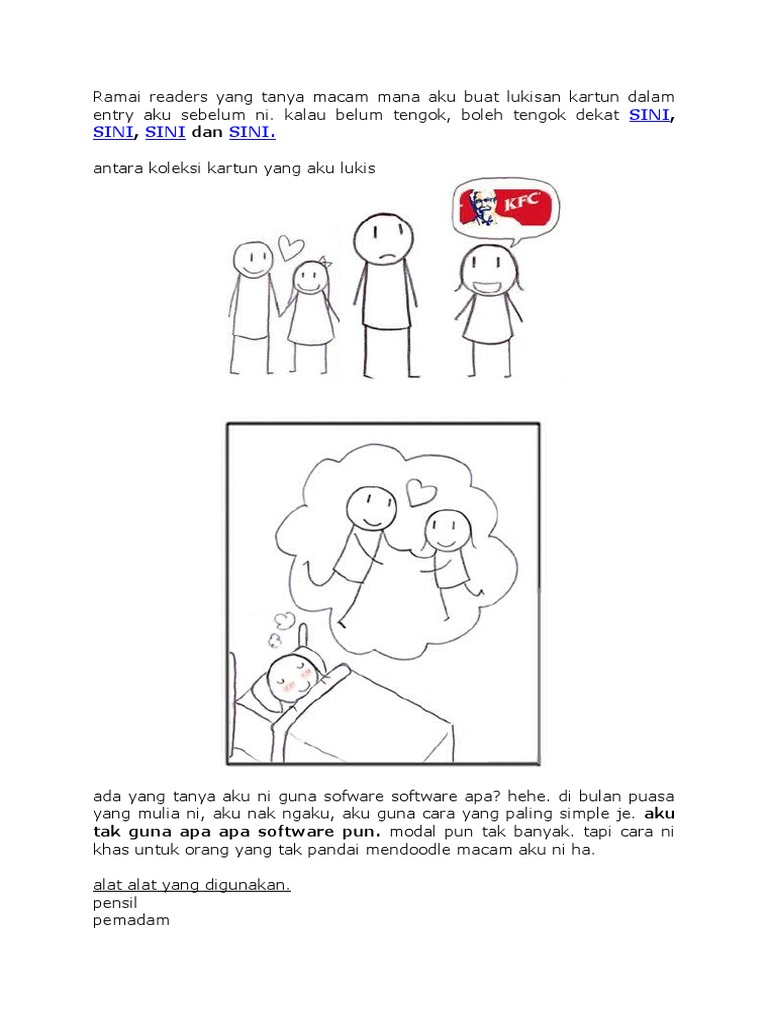 Ramai Readers Yang Tanya Macam Mana Aku Buat Lukisan Kartun Dalam Entry Aku Sebelum Ni