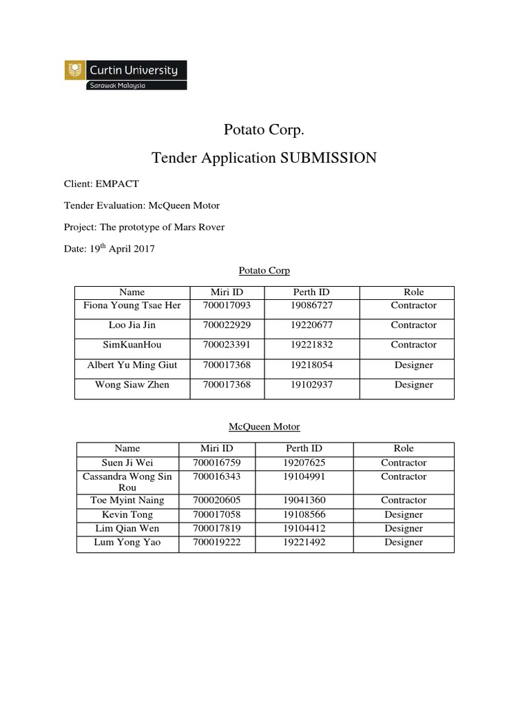 Final Tender Application | PDF | Wheel | Email