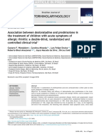 ARTICLEAssociation Between Desloratadine and Prednisolone Inthe Treatment of Children With Acute Symptoms Ofallergic Rhinitis: A Double-Blind, Randomized Andcontrolled Clinical Trial
