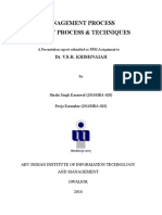 Principles and practices of management Report