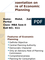 Features of Economic Planning