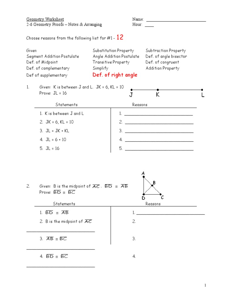 Geometry Proofs  Trigonometry  Geometric Measurement Within Geometric Proofs Worksheet With Answers