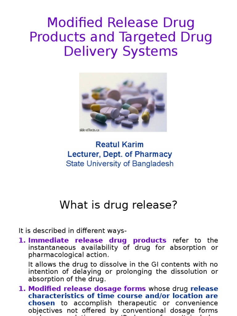 Modified Release Drug Products | Tablet (Pharmacy) | Pharmaceutical