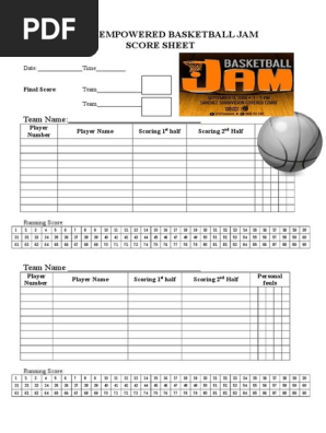Basketball Score Sheet