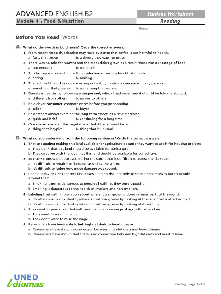 Module 4 Student's Worksheets | Genetically Modified Organism
