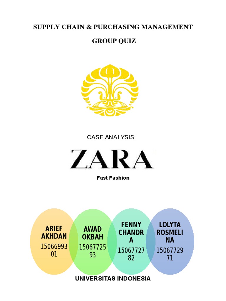 ZARA Group Quiz_fin | Supply Chain | Lean Manufacturing