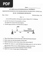 KTU BE 100 Engineering Mechanics Question Paper 