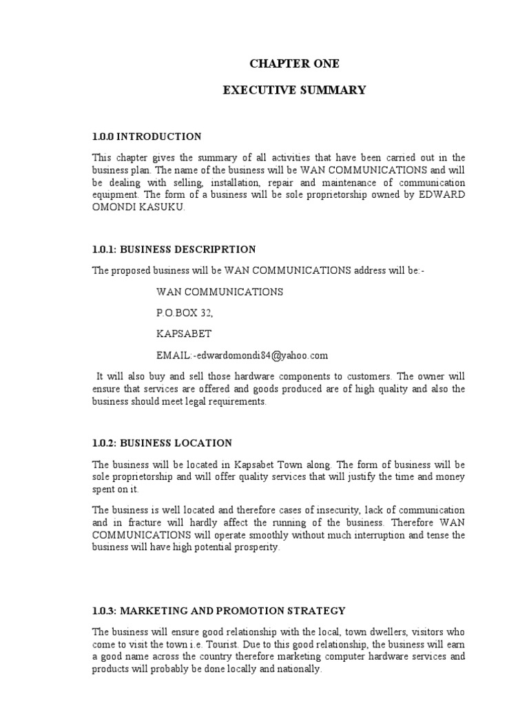 Technology business plan picture