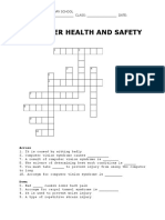 Computer Health and Safety Cross Word