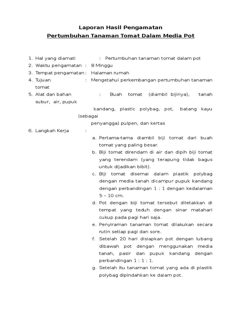 Laporan Hasil Pengamatan