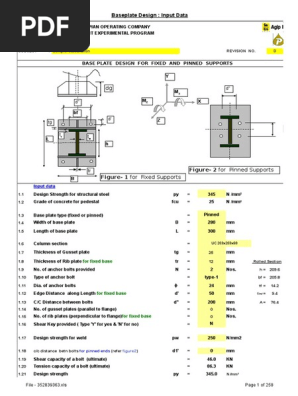 Pinned Base Plate Design Specifications | PDF | Screw | Energy And