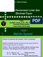 Minggu Ke 2 Sistem Persamaan Linier Dan Operasi Gauss