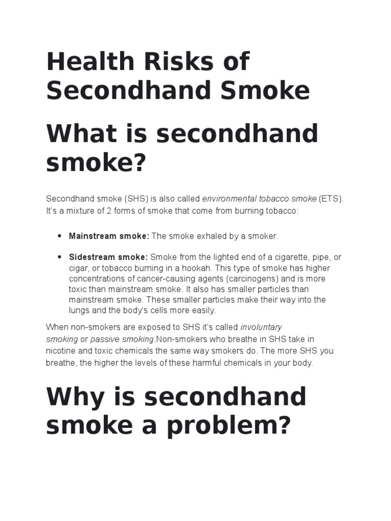 The Dangers of Secondhand Smoke An InDepth Look at the Health Risks