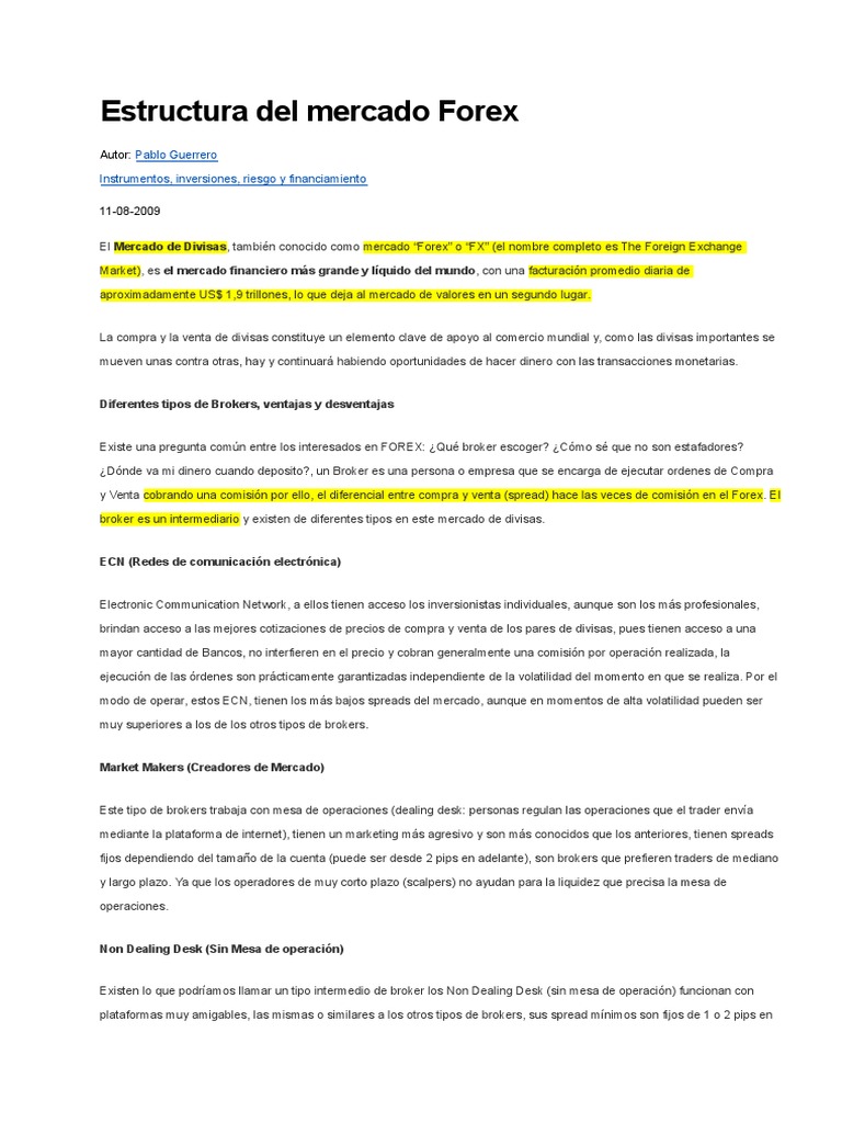 Guía de Brokers en el Mercado Forex | PDF | Mercado de divisas ...
