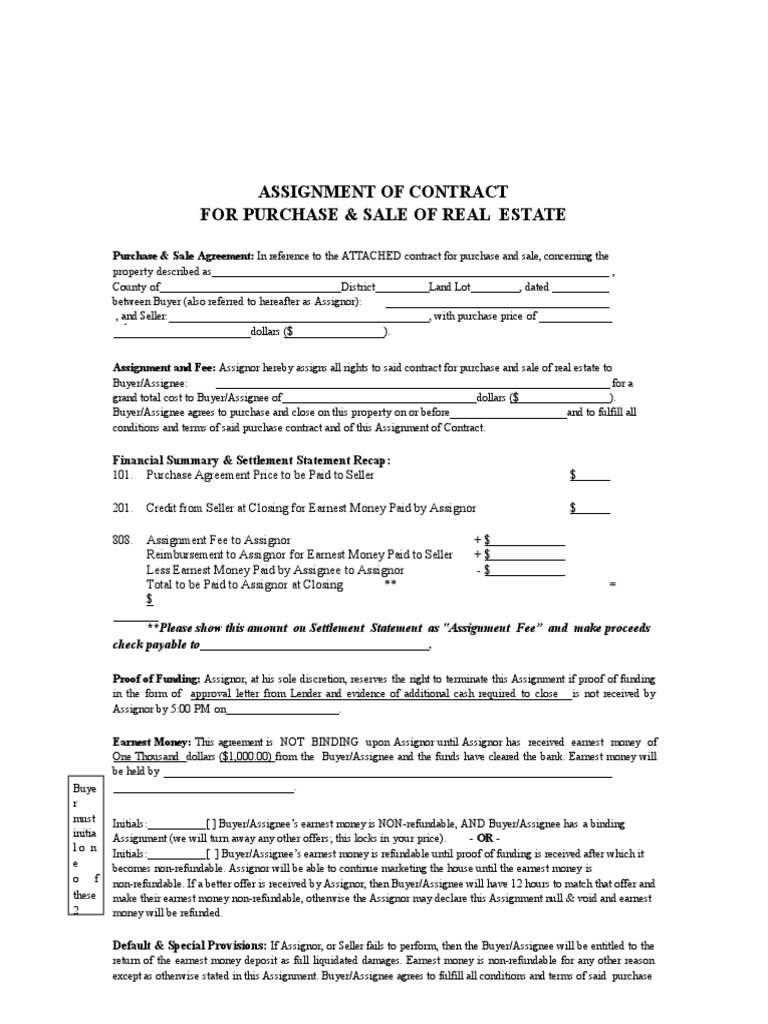 partial assignment of contract
