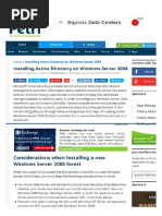 Installing Active Directory on Windows Server 2008
