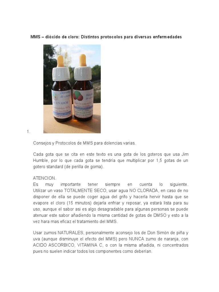 Protocolos de MMS para diversas enfermedades | PDF | Diarrea | Cáncer