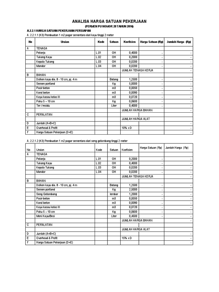  ANALISA HARGA SATUAN 