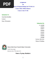 Assignment On Analysis of National Budget For FY2013-14 Course Title: Public Finance Course Code: F-301