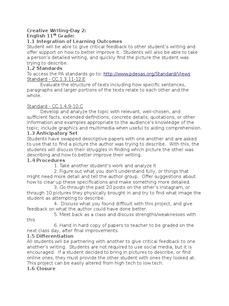 Lesson Plan Part 2 | PDF | Educational Assessment | Reading Comprehension