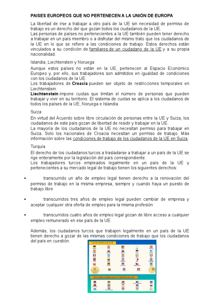 Paises Europeos Que No Pertenecen A La Unión de Europa | PDF | Unión
