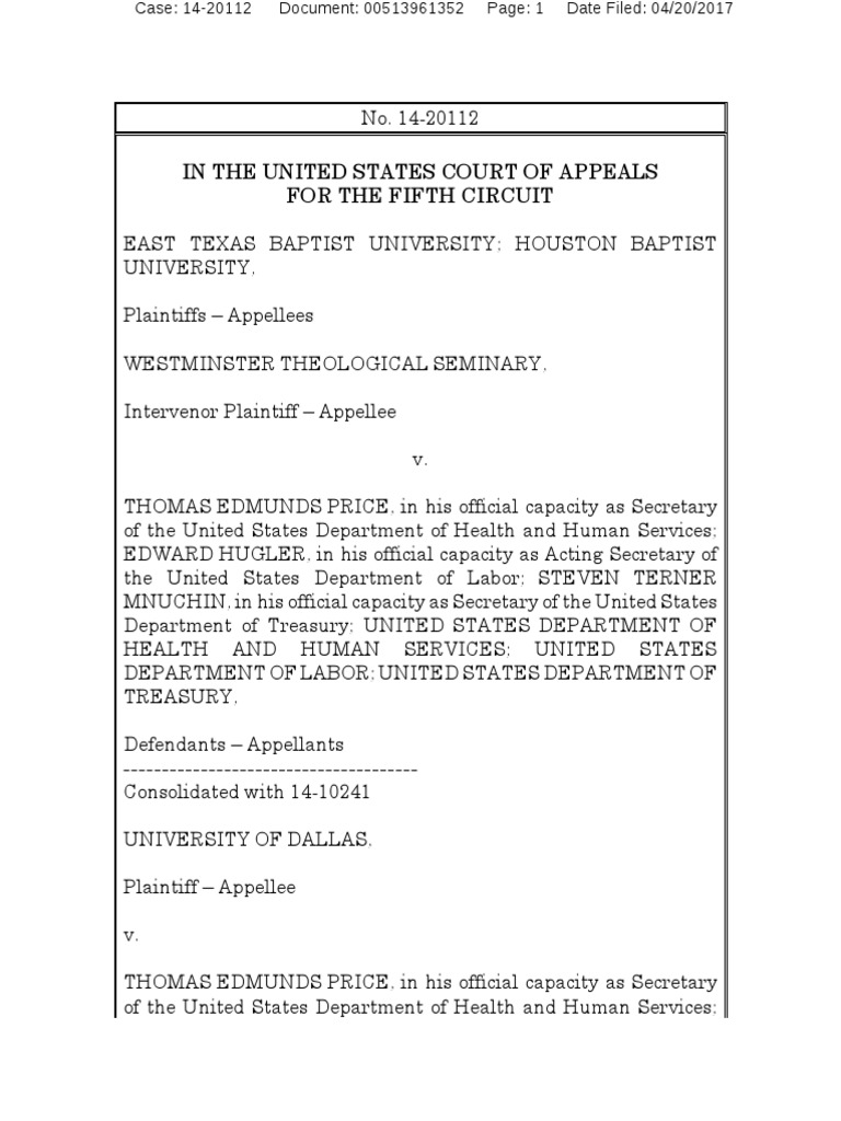 Plaintiffs' Status Report (CA5 EBTU) (4.20.17) | Supreme Court Of The ...