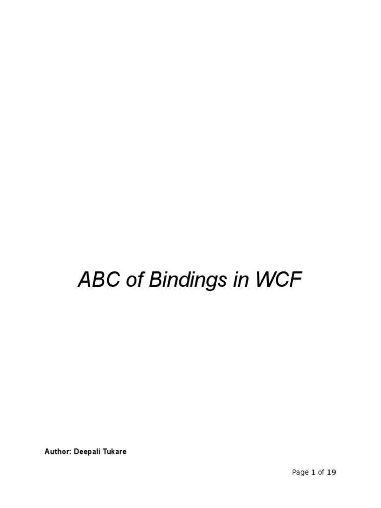 ABC of WCF Bindings Explained | PDF | Windows Communication Foundation ...