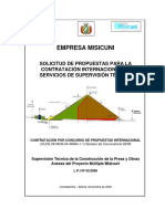 Supervisión técnica presa Misicuni