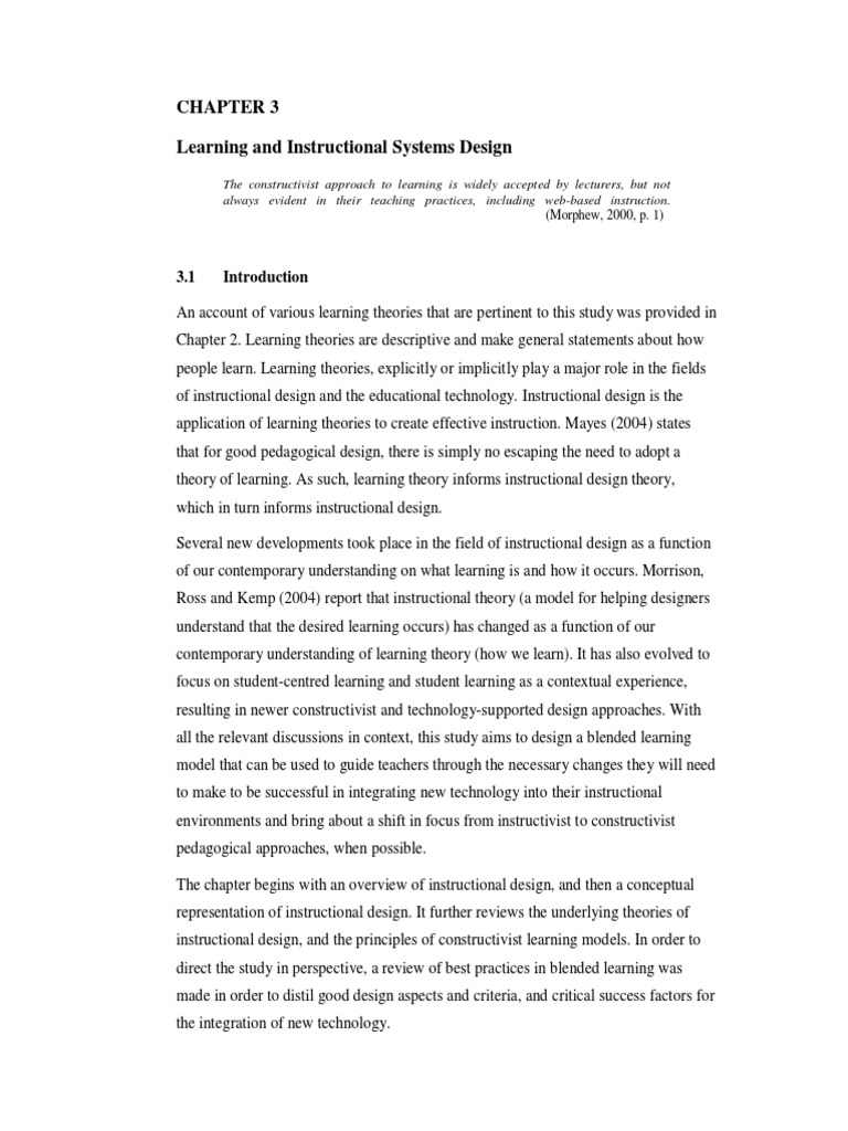 Learning and Instructional Systems Design PDF | PDF | Instructional ...