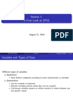 Session 1: A First Look at SPSS: August 21, 2016