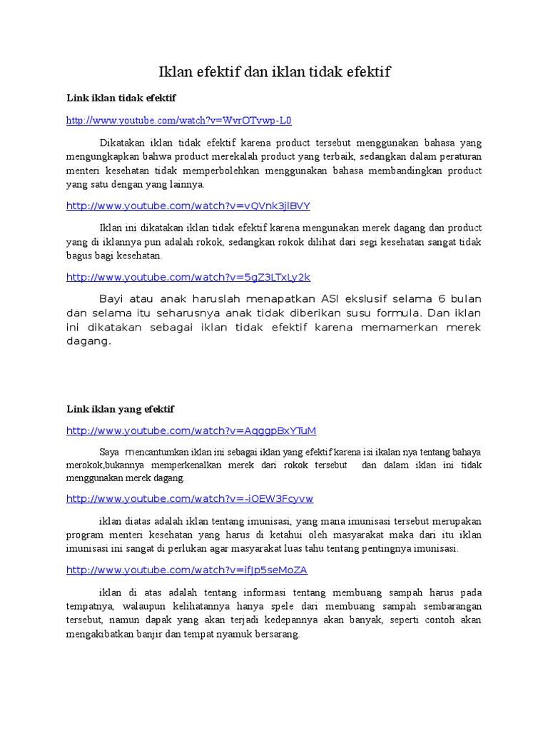 Iklan Efektif vs Tidak Efektif | PDF | Pengembangan Diri