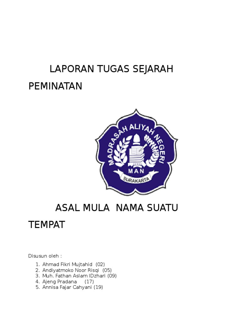 Laporan Tugas Sejarah Peminatan