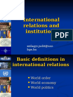 International Relations and Institutions