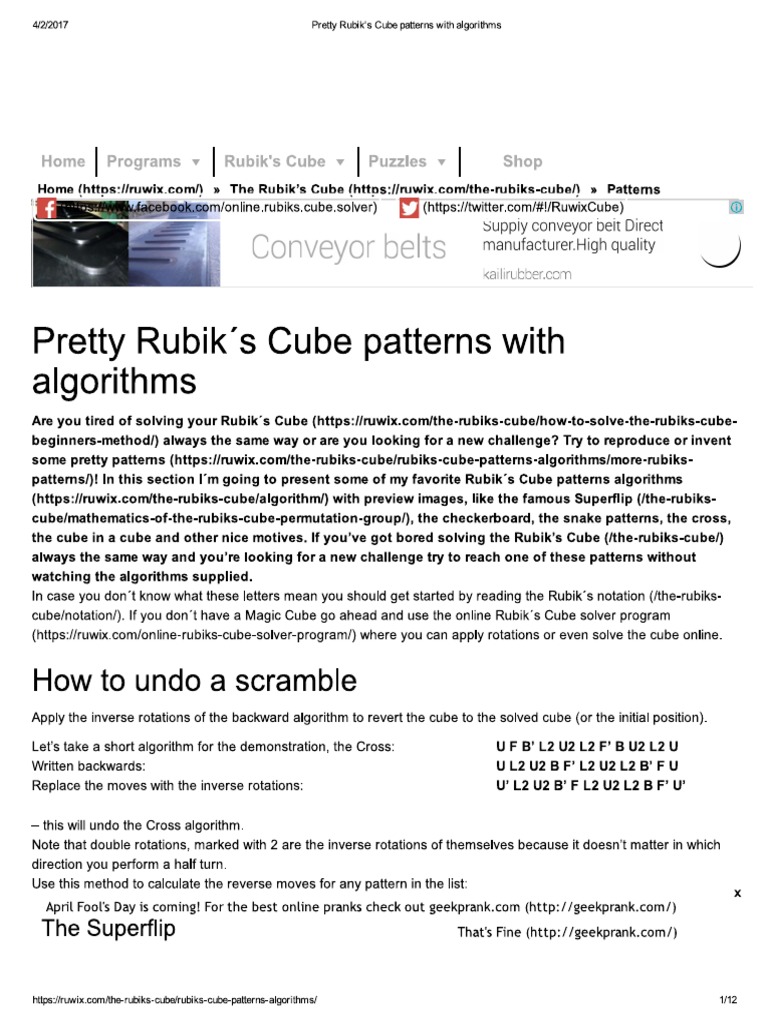 Rubiks Patterns | PDF