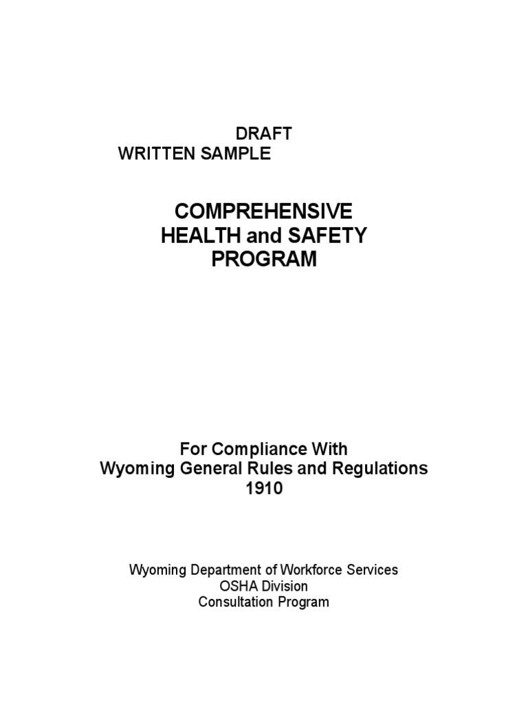 Comprehensive Safety and Health Program General Industry PDF