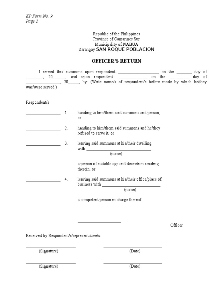 Summons Blank Form-2