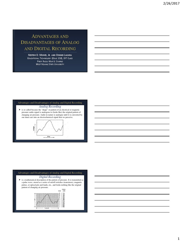 Advantages and Disadvantages of Analog and Digital Recording Download