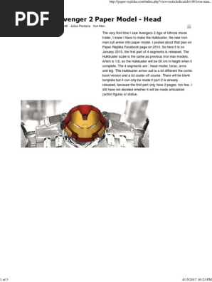 Hulkbuster Avenger 2 Paper Model - Head