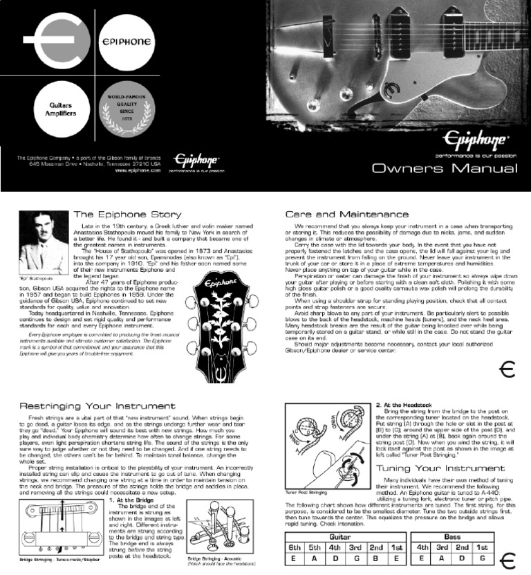 Manual Epiphone | PDF