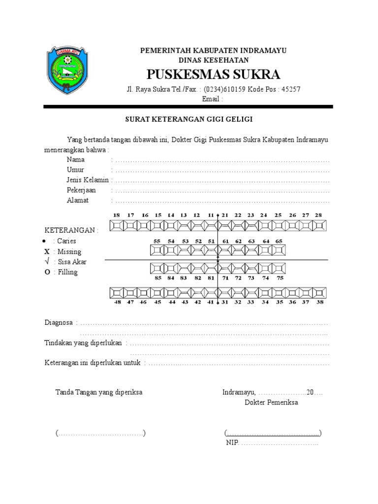 Surat Keterangan Sehat Gigi Pdf