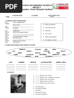 Examen de Inglés: Segundo Secundaria | PDF | Language Arts & Discipline