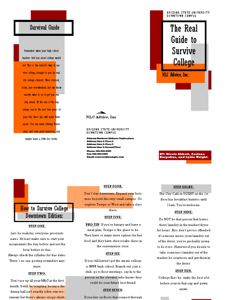 The Real Guide To Survive College PDF