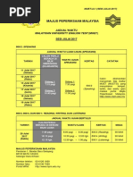 Jadual Waktu MUET Julai 2017 