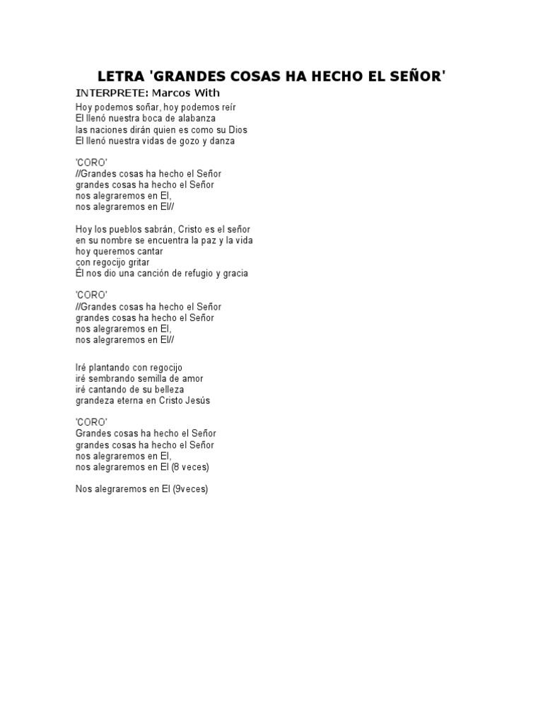 Letra Canciones Cristianas Nro 2