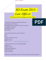 Law Officer Professional Knowledge Question Paper