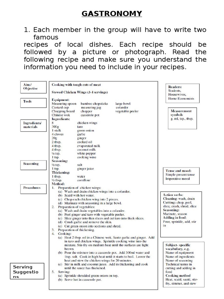 Gastronomy: Serving Suggestio Ns | PDF | Cooking, Food & Wine