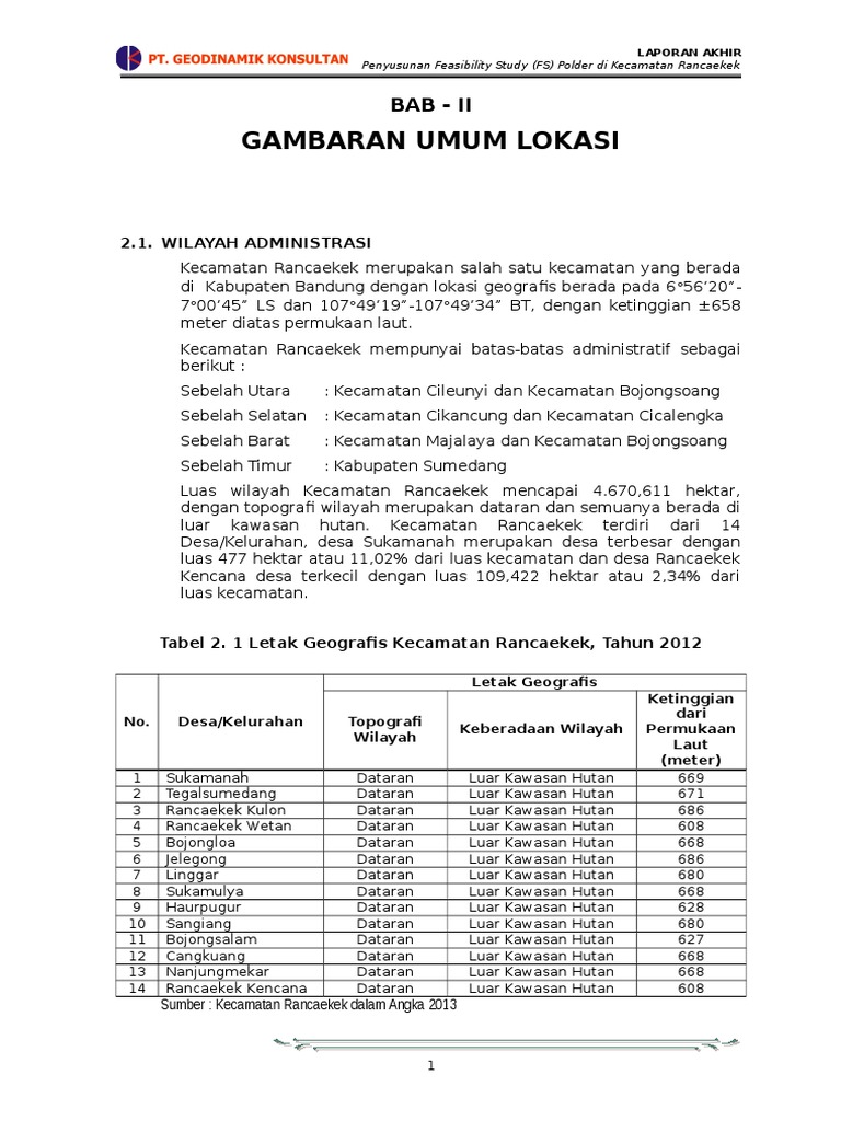 Peta dan Wilayah Kecamatan Rancaekek | PDF