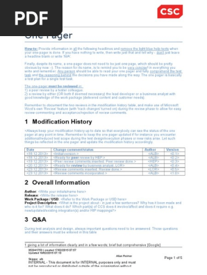 One Pager Template