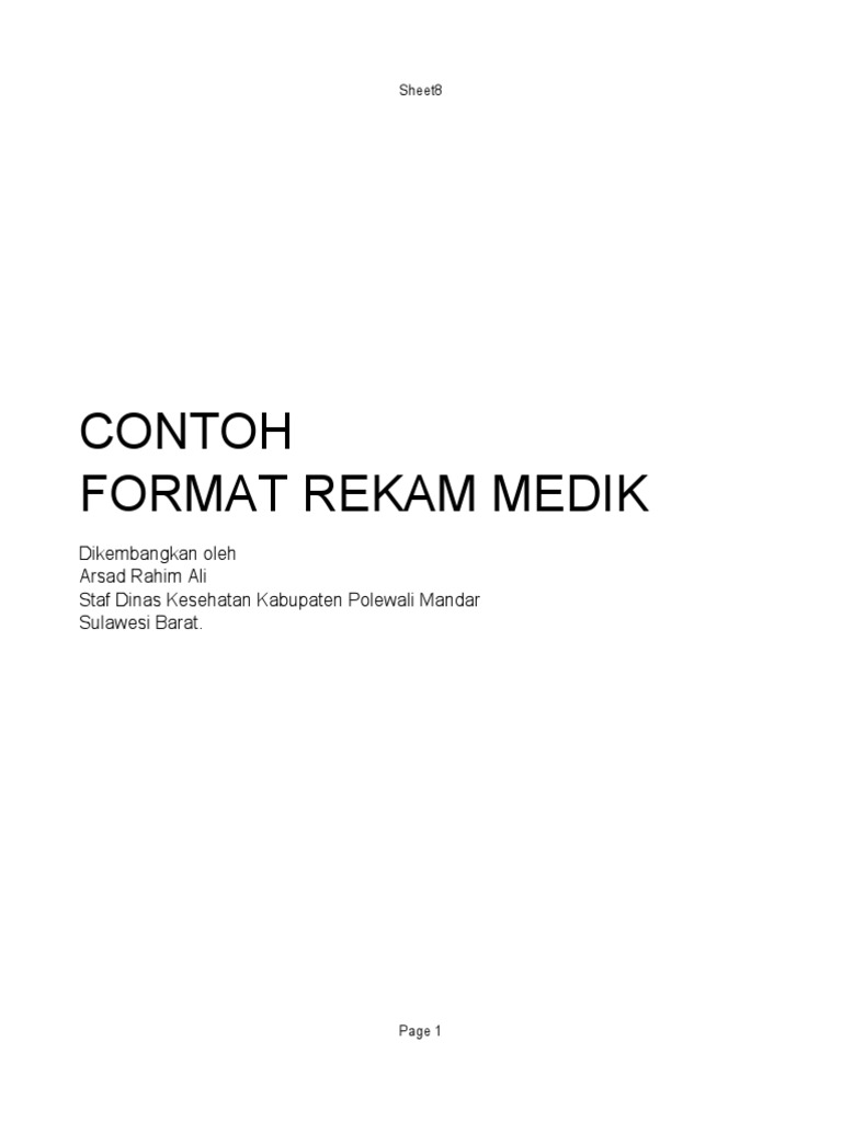 Contoh Format Rekam Medis PDF | PDF | Sains & Matematika